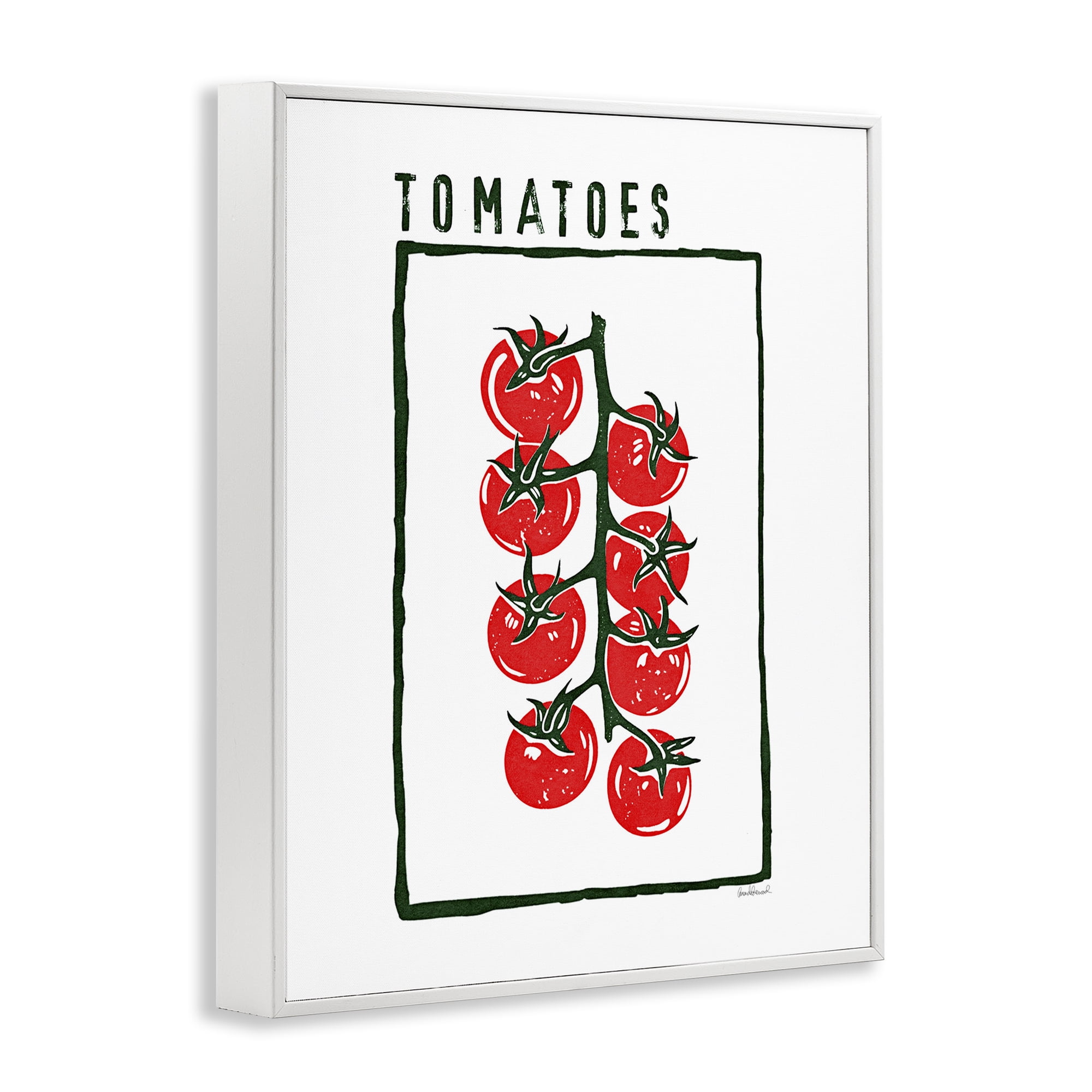 Stupell Industries Ripe Tomatoes Cluster White Framed Giclee Art, design by Amanda Greenwood