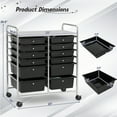 thumbnail image 4 of Topbuy 12-Drawers Rolling Storage Cart with Organizer Top Black, 4 of 9