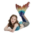thumbnail image 5 of Toimothcn Girl's Bathing Suit Sleeveless Casual Colorful Fish Scale Printed 3 Piece Tail Bikini Set Quickly Dry Cover Up Swimwear Suitable For Beach Seaside, 5 of 5