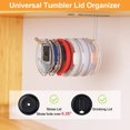 thumbnail image 4 of 2 Pack Tumbler Lid Organizer - Horizontal - Self-Adhesive Under-Cabinet Mount, Space-Saving Design, Holds Multiple Lids, Clutter-Free Kitchen Cabinets and Countertops Organization, Steel, Silver, 4 of 7
