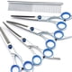 thumbnail image 2 of Kit de tijeras de peluquería canina de acero inoxidable, cómodas tijeras de peluquería profesionales 6 en 1 con tornillo ajustable para mascotas., 2 of 12
