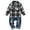 Grey Plaid, variant on WESIDOM Toddler Boy Clothes Long Sleeve Collar Plaid Shirts Jacket Ribbed Jeans Pants Sets 1-6T Boys Fall Outfits
