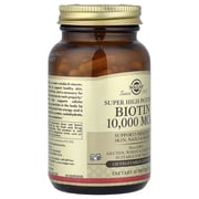 Solgar Super High Potency Biotin, 10,000 mcg, 120 Vegetable Capsules