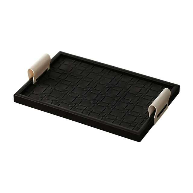 TISHITA Jewelry Storage Tray Cosmetic Sundries Plate for Countertop Dining Room Desk 30cmx20cmx2cm black