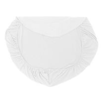 HOOWIFFY Square Fitted Tablecloth Elastic Edged Table Cover White Polyester 1 Piece 33.5x33.5in