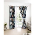 thumbnail image 3 of Navy Blue Coastal Blackout Curtains for Bedroom/Living Room, Thermal Insulated Kitchen Curtains, Summer Beach Conch Shell Nautical Grommet Darkening Window Treatment Drapes 52"x63"x2, 3 of 8