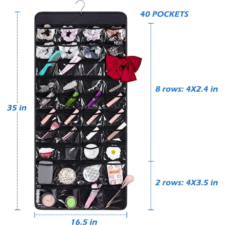 Hanging Jewelry Organizer Bag ,Jewelry Storage Bag Pockets ,Accessories  Organizer, Thick Oxford Fabric, Zippered Storage, Portable Travel, Rings,  Earrings, Necklaces (80-Pockets) 