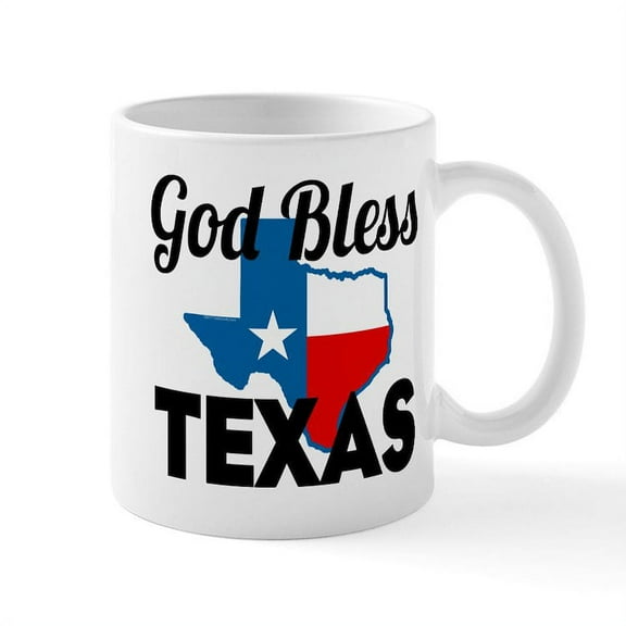 CafePress - God Bless Texas Mugs - 11 oz Ceramic Mug - Novelty Coffee Tea Cup