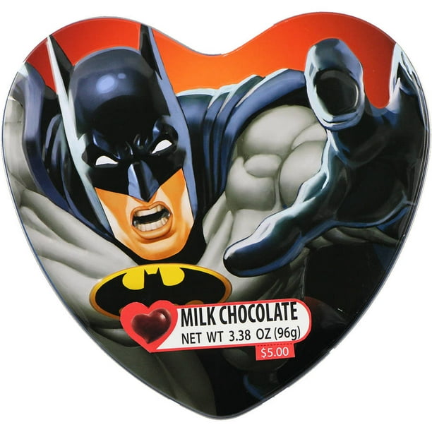 Galerie DC Batman Milk Chocolate in a Heart Shaped Valentine Tin,  Oz.  