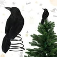 thumbnail image 5 of Halloween Crow Tree Topper, Miniature Spooky Ornament for Christmas Tree, Haunted House Party Decor, Gothic Holiday Decoration, Alternative Treetop Accessory, 5 of 9