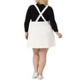 thumbnail image 3 of Agnes Orinda Women's Plus Size Adjustable Strap Jeans Suspender Cross Back Mini Denim A-Line Skirts, 3 of 5