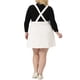 thumbnail image 3 of Agnes Orinda Women's Plus Size Adjustable Strap Jeans Suspender Cross Back Mini Denim A-Line Skirts White 3X, 3 of 5