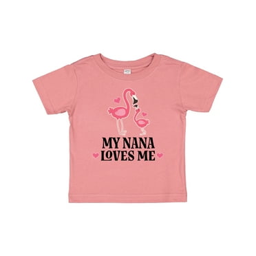 Inktastic Nana Loves Me Girl Flamingo Girls Baby T-Shirt