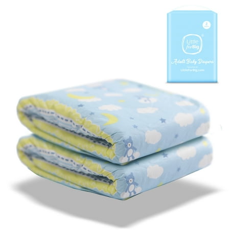 Littleforbig Little Dreamers Adult Diaper 2 Pieces Sample Pack (Medium 28"-38")