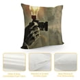 thumbnail image 4 of Qinduosi Vintage Cinema Poster Pillow Covers Movie Theater with Popcorn,Filmstrip,Clapboard Pattern Home Decor Couch Pillow Case  White, 4 of 5