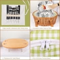 thumbnail image 2 of Wicker Picnic Basket Set for 4 with Mini Folding Wine Picnic Table & Large Insulated Cooler Bag & Cutlery Service Kits for 4 Person, Couples Gifts, Wedding Gifts (Y2209-4-GR), 2 of 12