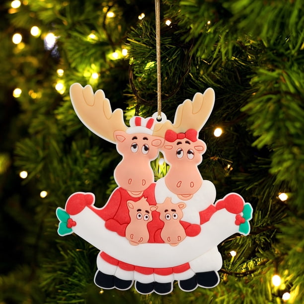 Xihbxyly Hallazgos de Ganga Adornos Navideños Personalizados con Forma de Trineo Familiar para Árbol de Navidad