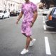 thumbnail image 2 of MKLEKYY Conjunto Deportivo Informal Corto Para Mujer Y Hombre, Ideal Para Vacaciones Y Fitness, Con Mangas Cortas Y Pantalones Cortos, Ideal Para Actividades De Primavera, Verano Y Otoño., 2 of 5