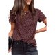 thumbnail image 1 of Camisa con estampado de puntos de leopardo para mujer, camiseta informal holgada con cuello redondo y manga corta para fiesta de trabajo diaria, 1 of 6
