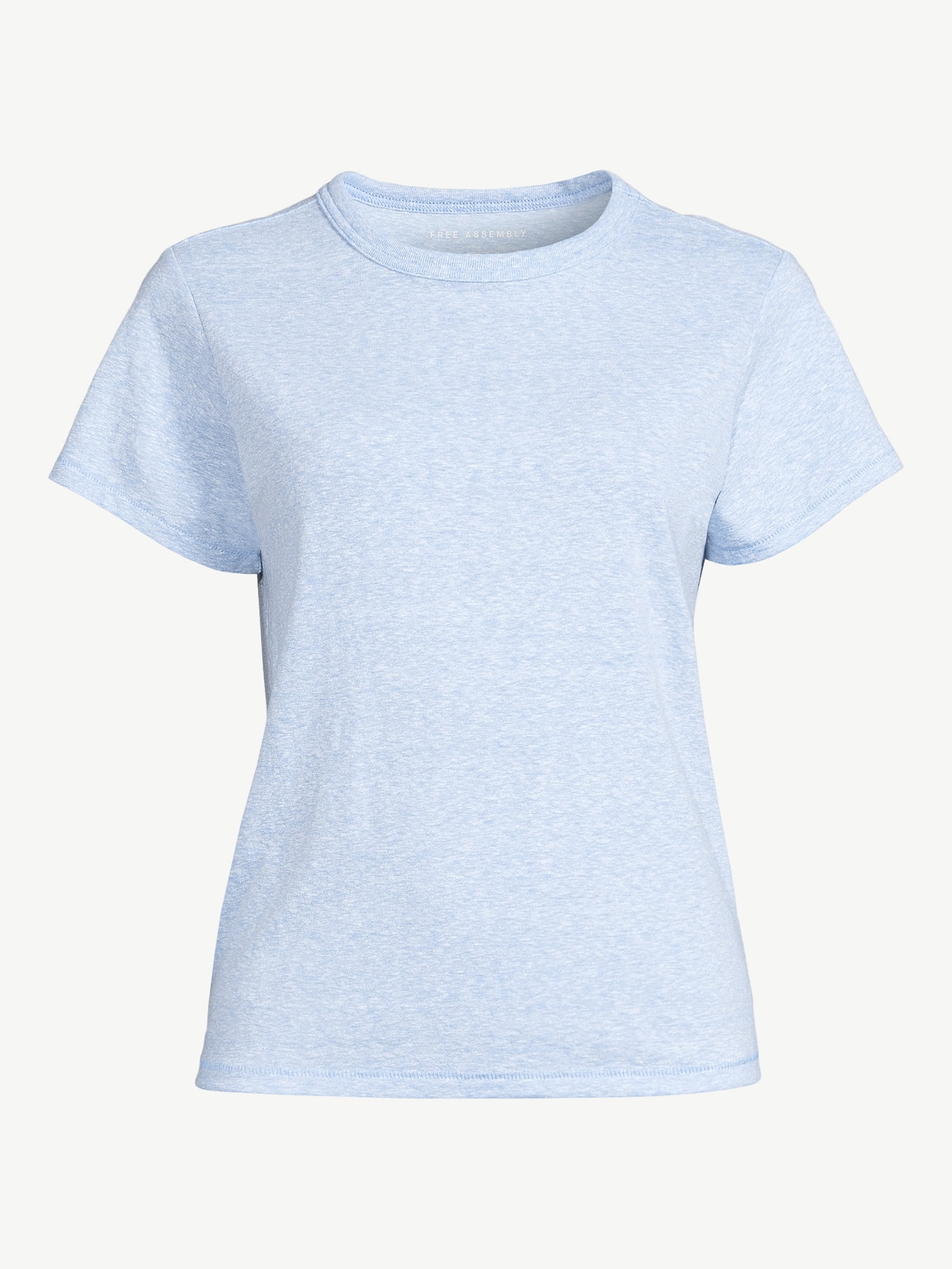 Free Assembly Women's Ringer Tee with Short Sleeves, Sizes XS-XXXL