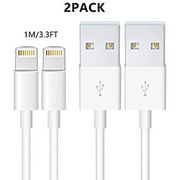 LBC [2 PACK] Lightning USB Cable Cord Charger 5 5s 6 6s 7 8 Plus X XS MD818ZM/A 1m/3FT