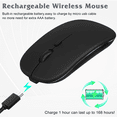 thumbnail image 4 of Rechargeable Bluetooth Keyboard and Mouse Combo Ultra Slim Full-Size Keyboard and Mouse for Ulefone Note 11P and All Bluetooth Enabled Mac/Tablet/iPad/PC/Laptop - Shadow Grey with Black Mouse, 4 of 7