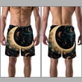 thumbnail image 3 of luoweisi Men's Beach Shorts Quick Dry Swim Trunks with Mesh Lining Golden Moon S, 3 of 5