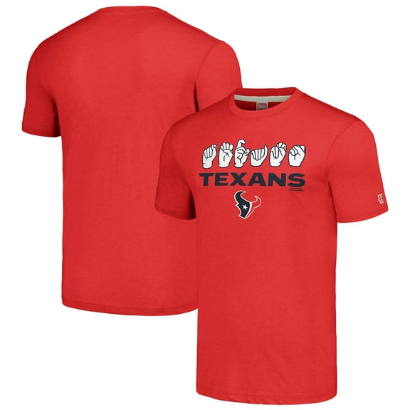 Unisex Homage Red Houston Texans The NFL ASL Collection by Love Sign American Sign Language T-Shirt