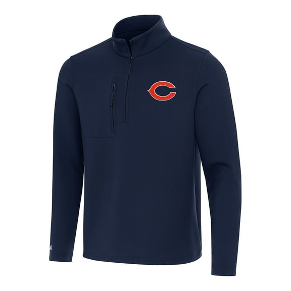 Men's Antigua Navy Chicago Bears Insider Quarter-Zip Pullover Top