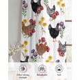 thumbnail image 6 of Farmhouse Rooster Sheer Curtains 54 Inch Length 2 Panels Set for Living Room/Bedroom, Country Watercolor Flowers Wood Grain Kitchen Curtains Grommet Semi-Sheer Curtains Window Treatments 42"x54"x2, 6 of 7
