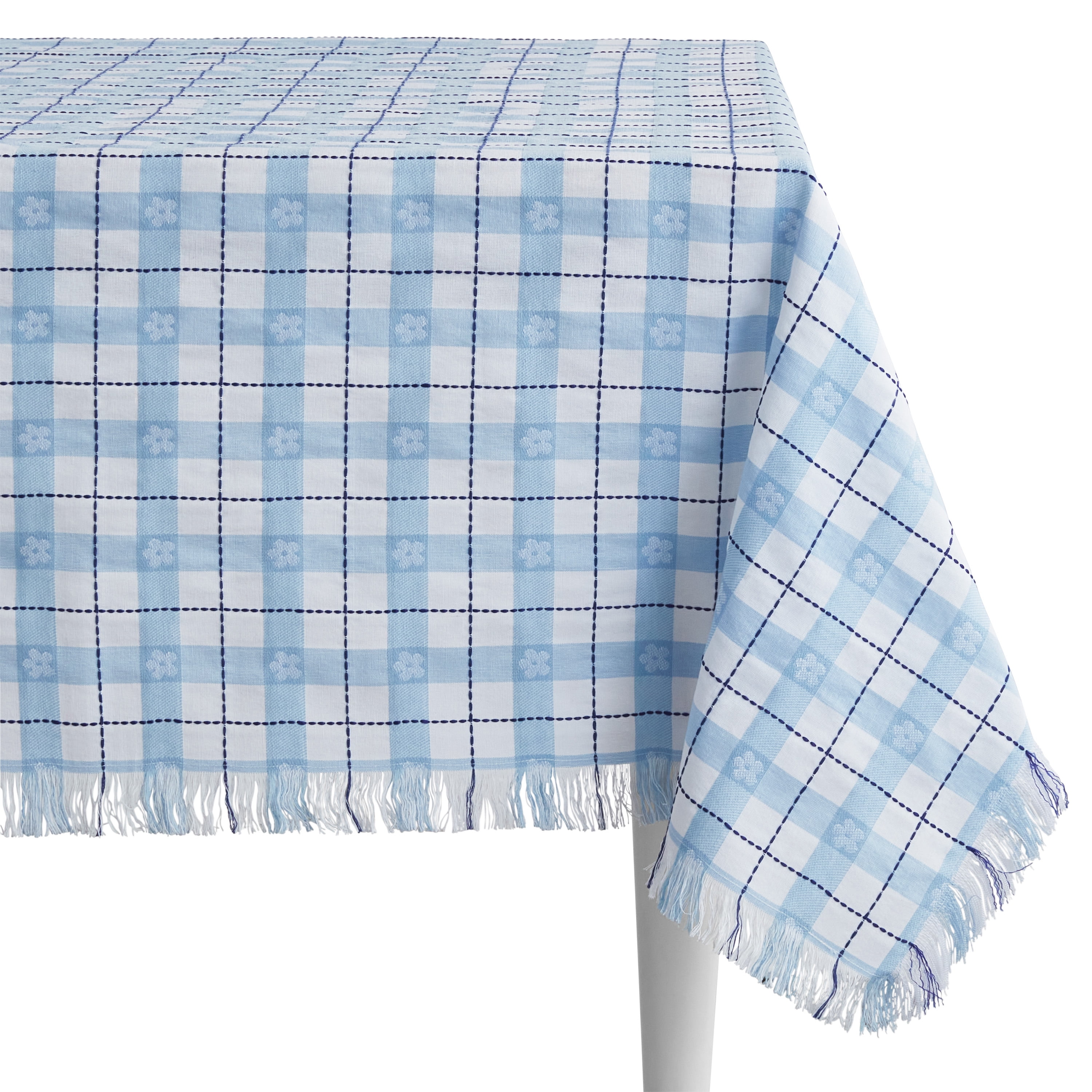 (2 pack) The Pioneer Woman Daisy Woven Fabric Tablecloth, Blue, 60" W x 102" L