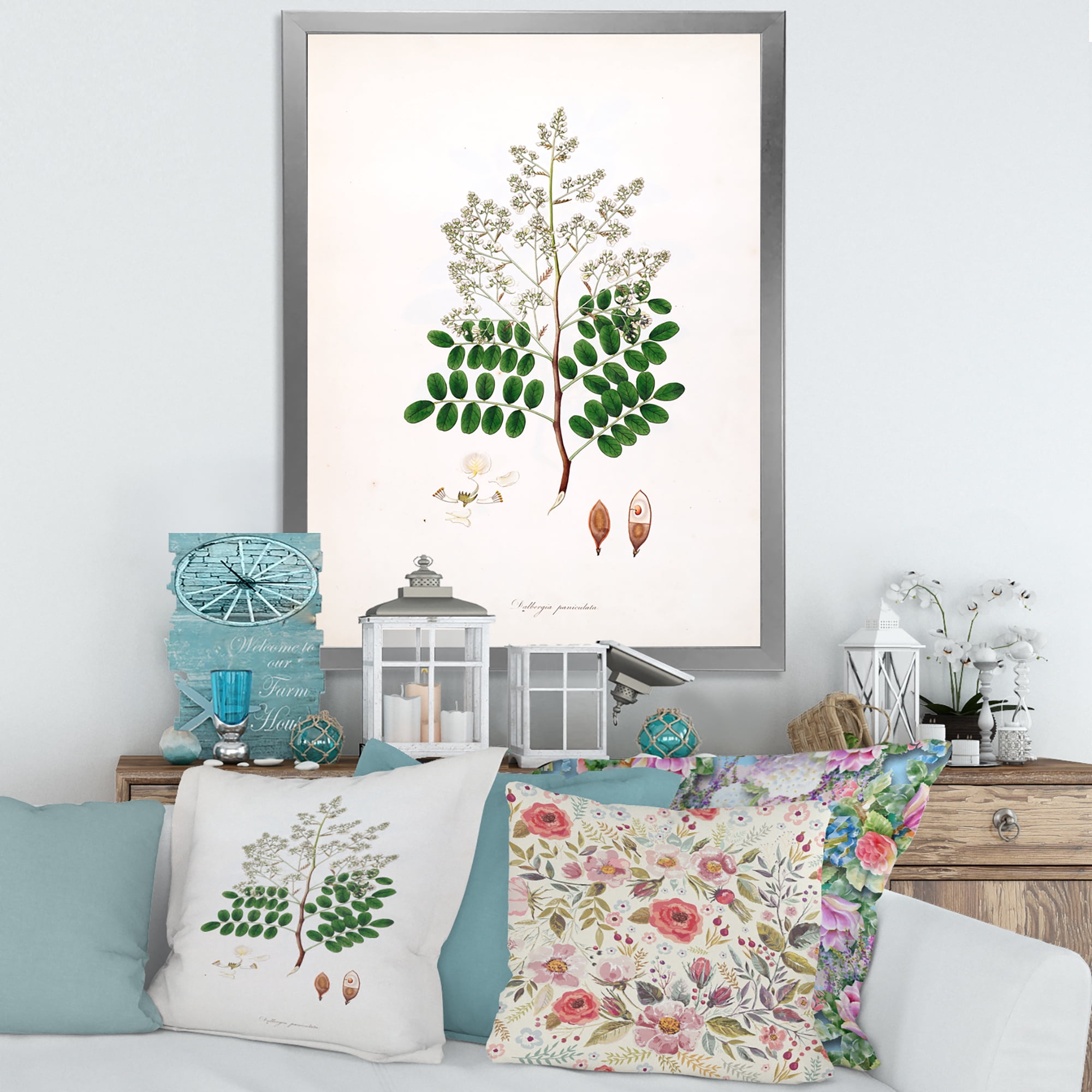 Designart 'Ancient Botanicals XII' Farmhouse Framed Art Print
