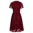 thumbnail image 4 of Moda mujer verano manga corta sexy casual sólido encaje cuello pico vestido Fridja bnh5959, 4 of 7