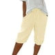 thumbnail image 1 of Pantalones Sueltos de Pierna Ancha para Mujeres Pantalones Cortos Sueltos Elásticos de Raya Casual Pantalones Cortos de Pierna Ancha Recta con Bolsillo, 1 of 8