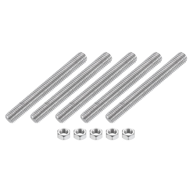 5/16"-18 Fully Threaded Rod, 5Pcs 304 Stainless Steel 2.8" Long Threaded Screw