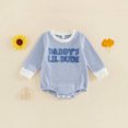 thumbnail image 4 of larppty Newborn Baby Boy Fall Outfit Romper Jumpsuit Infant Waffle Clothes | Letter Embroidery Cute Long Sleeve Round Neck Bodysuit, 4 of 4
