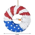 thumbnail image 5 of EFINNY 15" American Eagle Patriotic Wreath, Burlap, 5 of 6