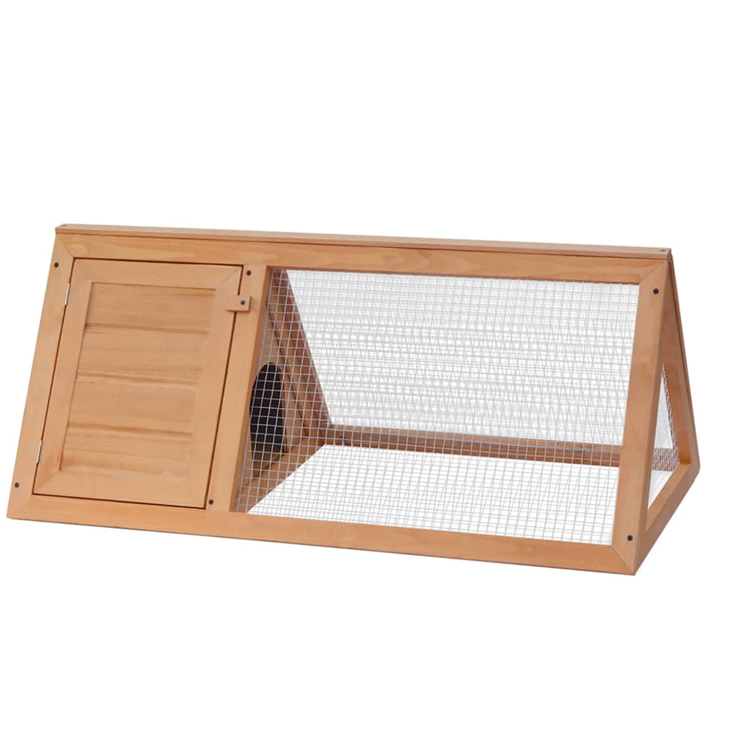 Pefilos 38" Outdoor Rabbit Hutch with Cozy Cubby, Wood Guinea Pig Hutch 1 Layer Small Animal House Pet Cage, Orange Pefilos 38" Outdoor Rabbit Hutch with Cozy Cubby, Wood Guinea Pig Hutch 1 Layer Small Animal House Pet Cage, Orange