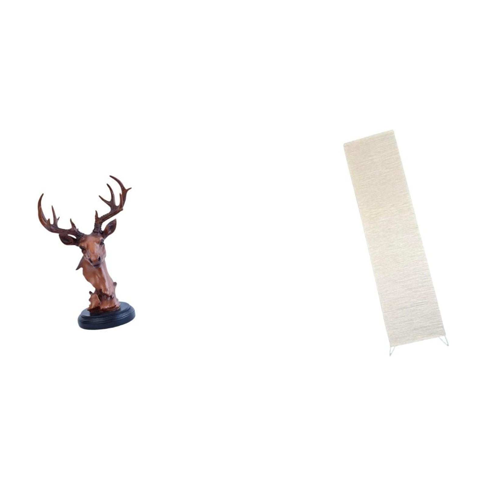 Deer Head Figurine Animal Statue Floor Lamp Shade Resin Paper Material for Living Room Study Office Decor