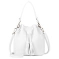 thumbnail image 1 of Chok 1111Fourone Bucket Bag Faux Leather Tassel Drawstring Crossbody Pouch Women Solid Color Shoulder Bag Handbag, 1 of 8