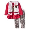 Minnie Mouse Faux Fur Vest, Long Sleeve Peplum Tunic & Leggings, 3-Piece Outfit Set (Baby Girls)
