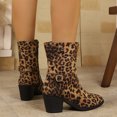 thumbnail image 5 of Suede Look Boots,Mid Calf Boots for Women - Tall Fashion Boots with Suede-Look Upper, Pointed Toe and Side Zipper Mid Shaft Boots, Chunky Block Heel Dress Boots, Casual Footwear for Fall Winter, 5 of 6
