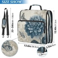 thumbnail image 3 of Water-Resistant 3-Ring Binder Organizer with Multiple Pockets Zipper Binder Bag for Office Blue Flower with Butterflies, 3 of 8