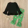 thumbnail image 5 of TAIAOJING Outfits For Girls Kids Toddler Baby Boys Cotton Print Autumn Santa Christmas Ruffle Long Sleeve Bell Buttom Set Girl Clothing 18-24 Months, 5 of 7