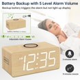 thumbnail image 5 of DreamSky Wooden Digital Alarm Clock with Wireless Charging for Bedroom, Bedside Nightstand Clock with Charger Station, USB Port, Large Numbers, Adjustable Volume, Brightness Dimmer, DST, 5 of 6