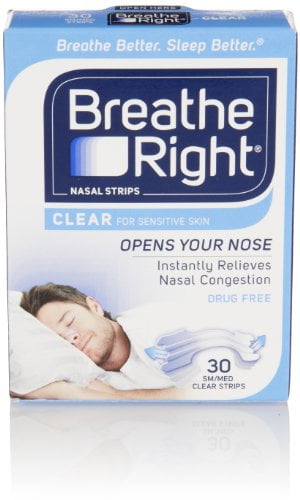 Breathe Right Nasal Strips, Small/Medium, Clear, 30 Each