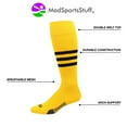 thumbnail image 2 of MadSportsStuff Dugout Striped Baseball Softball Socks, Gold/Black, Large, 2 of 2