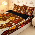 thumbnail image 3 of Homewish Kawaii Rabbit Animals Zipper Twin Comforter Sets with Fitted Sheet and 2 Pillowcases,Rustic Plant Mushrooms Zipper Bedding Set,Brown,Black Reversible,4pcs, 3 of 8
