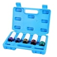 thumbnail image 1 of Car Lug Nut Socket Quenched and Tempered Treatment Wheel Nut Socket Tool 15mm 17mm 19mm 21mm 22mm Metal Damage Protection 5Pcs, 1 of 5
