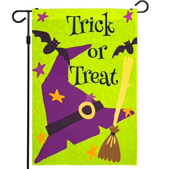 G128 12"x18" Witch Halloween Garden Flag Outdoor Yard Flag for Porch or Lawn